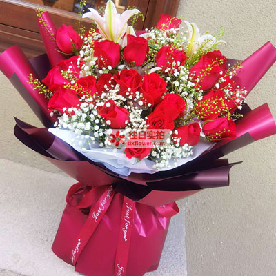 张家口30朵红玫瑰百合，做你余生故事里的人