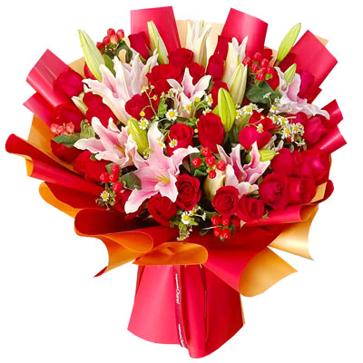 张家口33朵红玫瑰百合，心灵的火花